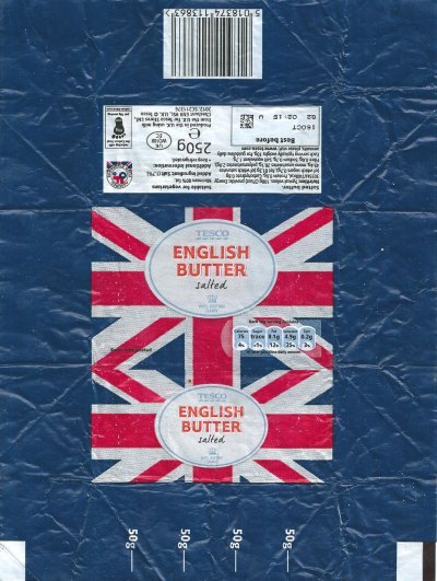 Tesco english butter salted 250g UK WO 108 EC Royaume-Uni
2012-11-13