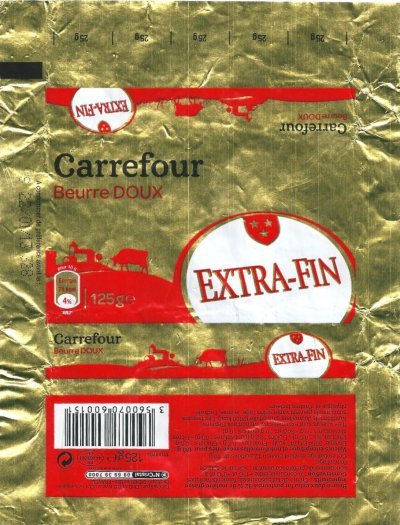 Carrefour extra-fin beurre doux 125g FR 44.003.001 CE Pays de Loire France
2012-12-14