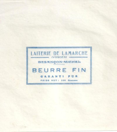 Laiterie de Lamarche Voshes Besançon-Michel beurre fin garanti pur 250g Lorraine France
2013-02-22