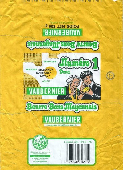 Numéro 1 Vaubernier beurre bons mayennais fabriqué dans la Mayenne 500g Pays de Loire France
2013-08-01