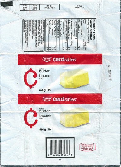 Centsibles salted butter beurre salé 454g satisfaction garantie ou argent remis Canada
2013-12-04