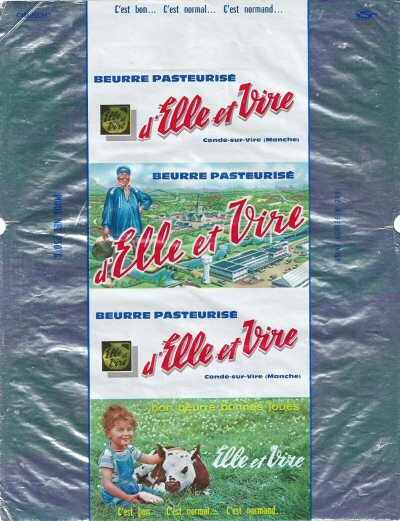Elle et Vire beurre pasteurisé Condé-sur-Vire Manche c'est bon c'est normal c'est normand 250g usine agréée n° 2497 Normandie France
2013-12-12