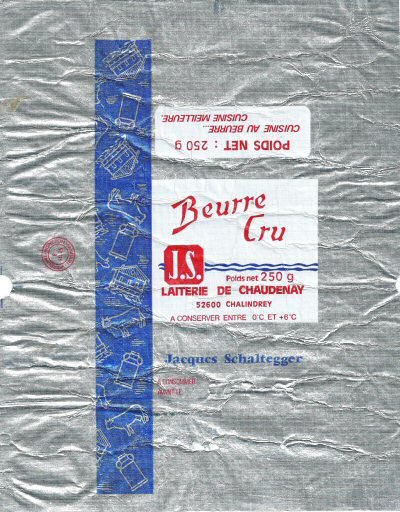 Beurre cru laiterie de Chaudenay 52600 Chalindrey Jacques Schaltegger 250g Champagne-Ardenne France
2013-12-13