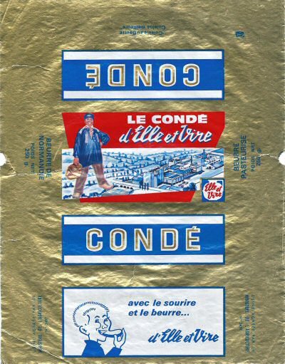 Le Condé d'Elle et Vire avec le sourire et le beurre d'Elle et Vire usine agréée n° 2497 beurre de Normandie 250g France
2014-01-07