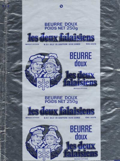 Les deux falaisiens beurre doux Silly en Gouffern 61310 EXMES 250g Normandie France
2011-07-14