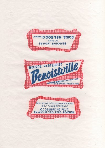Benoistville beurre pasteurisé laiterie coopérative agricole 500g Normandie France
2011-07-18