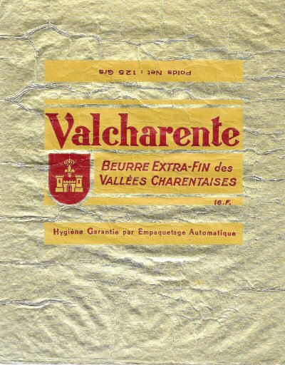 Valcharente beurre extra-fin des vallées charentaises 16. F. 125g Poitou-Charentes France
2014-03-28
