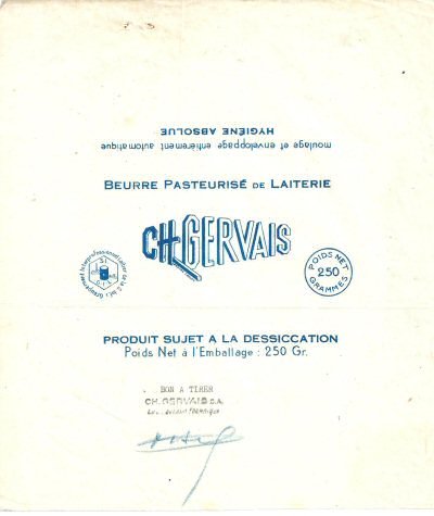 Ch Gervais beurre pasteurisé de laiterie 250g produit sujet à la dessiccation Normandie France
2014-03-31