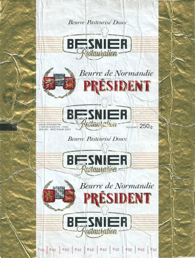 Président Besnier restauration beurre de Normandie pasteurisé doux 250g France
2014-04-01
