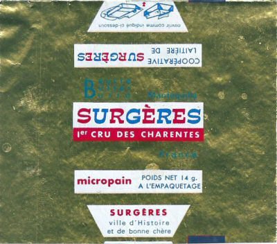 Surgères 1er cru des Charentes beurre butter burro mantequilla France micropain coopérative laiterie de Surgères Surgères ville d'histoire et de bonne chère 14g Poitou-Charentes
2014-05-27