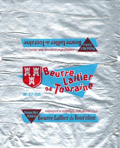 Beurre laitier de Touraine fabriqué à Verneuil-sur-Indre n° 37-186 250g Centre France
2014-08-18