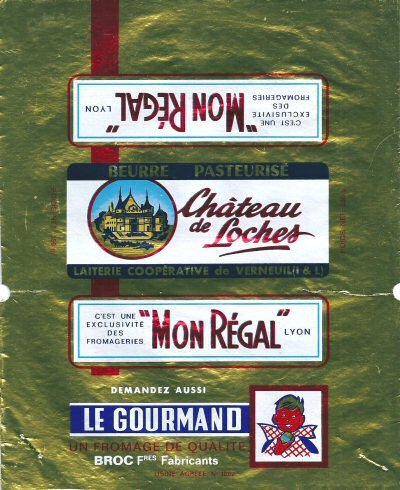 Le gourmand mon régal laiterie coopérative de Verneuil beurre pasteurisé usine agréée n° 1002 250g Centre France
2014-08-18