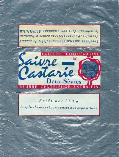 saivre Castarie laiterie coopérative Deux-Sèvres beurre centrifugé extra-fin les plus hautes récompenses aux expositions 250g Poitou-Charentes France
2014-09-11