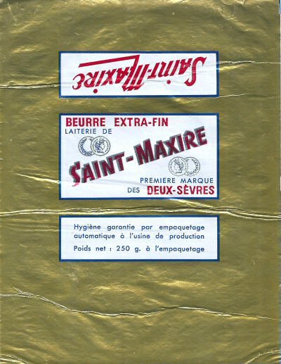 Saint-Maxire beurre extra-fin première marque des Deux-Sèvres 250g Poitou-Charentes France
2014-09-11