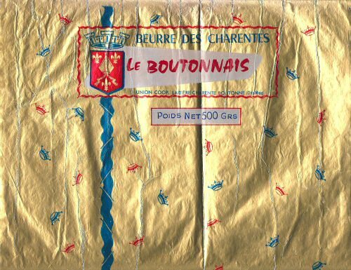 Le Boutonnais beurre des Charentes union coop. laitière Charente Boutonne Chte-Mme 500g Poitou-Charentes France
2014-11-13