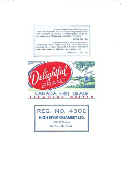 Delightful brand Canada first grade creamery butter reg n° 4302 High River Alta
2015-01-23