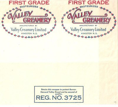 Valley creamery first grade Valley creamery limited Kingston pasteurized reg n° 3725
2015-01-23
