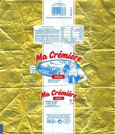 Ma crémière doux beurre allégé 250g FR 44.003.001 FR Pays de Loire France
2015-03-02