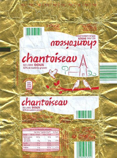 Chantoiseau beurre doux 250g FR 59.462.030 CE Nord-Pas de Calais France
2015-03-02