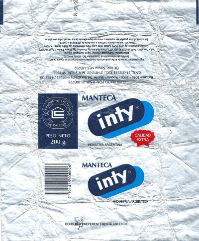 Inty manteca calidad extra industria argentina 200g Argentine
2015-03-04