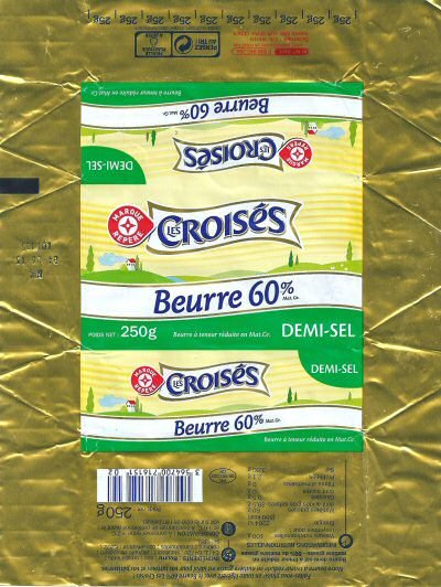 Les croisés beurre 60% demi-sel 250g FR 95.351.01 CE Île de France
2015-08-31