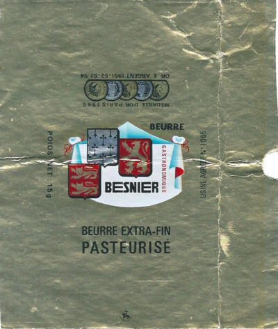 Besnier beurre extra-fin pasteurisé gastronomique 15g usine agréée 1065 Pays de Loire France
2015-09-01