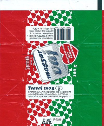 Vaj magyar teavaj 100g HU 260 EK Hongrie
2015-12-02