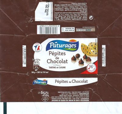 Pâturages pépites de chocolat tartine et cuisine crème française 125g FR 44.187.001 CE Pays de Loire France
2015-12-14