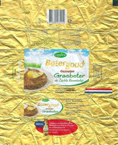 campina boter goud gezouten grasboter de zachte roomboter nieuw 250g NL Z 0161 EG Pays-Bas
2015-12-16