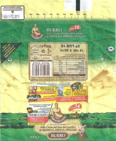 Burro pharmareggion tesori del gusto modena parma e reggio solo 1 euro 100g IT 08 50 CE Italie
2015-12-16