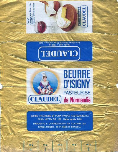 Claudel beurre d Isigny pasteurisé de Normandie usine agréée n° 2498 250g France
2016-10-05