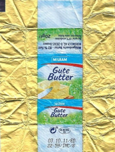 Milram gute butter 20g DE NI 086 EG Basse-Saxe Allemagne
2011-10-18