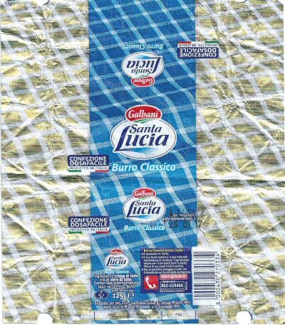 Galbani santa Lucie burro classico confezione dosafacile 125g prodotto in Italia IT 03 2 CE Italie
2017-01-17