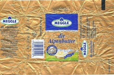 Meggle die Alpenbutter 125g DE BY 111 EG Bavière Allemagne
2011-10-19