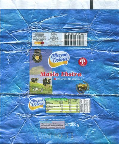 Mleczna dolina polskie mleko maslo ekstra 200g PL 04141605 WE Pologne
2017-08-02