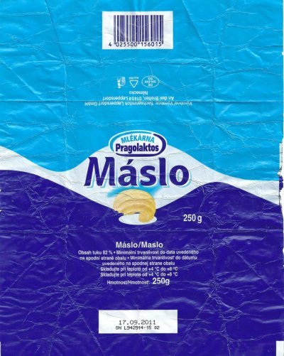 Maslo mlekarna pragolaktos 250g DE SN 016 EG République Tchèque
2011-10-20