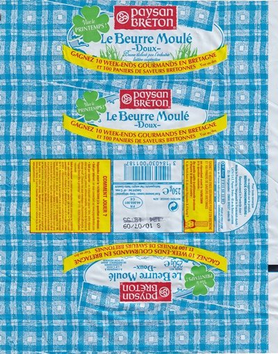 Paysan breton le beurre moulé doux gagnez 10 week-ends gourmands en Bretagne vive le printemps ! 250g FR 44.003.001 CE Pays-de-Loire
2020-02-23