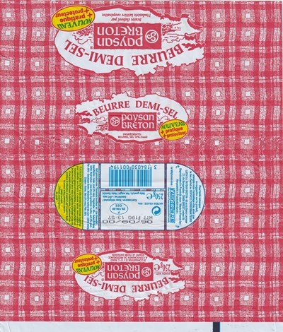Paysan breton beurre demi-sel nouveau + pratique + protecteur 250g F 29.156.90 CEE Bretagne
2020-03-20