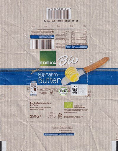 Edeka bio süssrahm butter WWF 250g DK M199 EC
2020-10-14