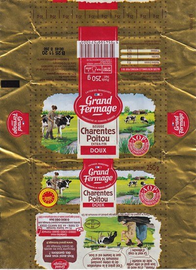 Grand fermage beurre Charentes Poitou extra-fin doux AOP 250g FR 85.019.001 Pays-de-Loire
2020-10-20