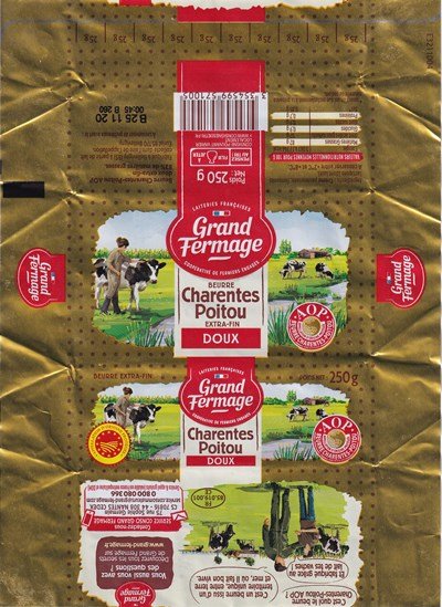 Grand fermage beurre Charentes Poitou extra-fin doux AOP 250g FR 85.019.001 Pays-de-Loire
2020-10-20