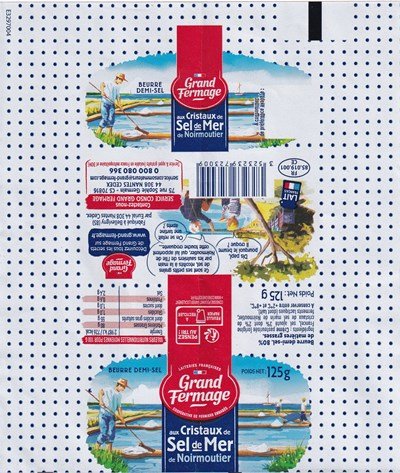 Grand fermage aux cristaux de sel de mer de Noirmoutier laiteries françaises coopérative de fermiers engagés beurre demi-sel 125g FR 85.019.001 CE Pays-de-Loire
2020-10-26