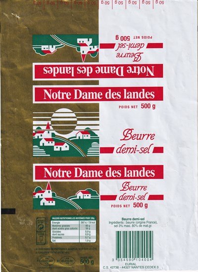 Notre Dame des Landes beurre demi-sel 500g FR F: 35.051.001 CE B: FR 85.019.001 CE
2020-10-26