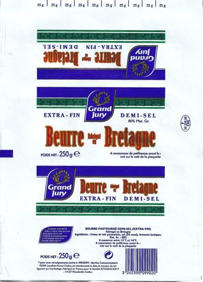 Beurre fabriqué en Bretagne grand jury demi-sel extra-fin 250g F 35.239.05 CEE France
2012-02-21