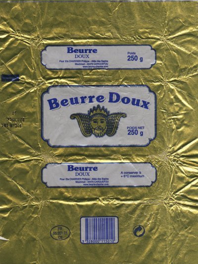 Beurre doux ets Charrier Philippe 250g FR 95.351.01 CE ÃŽle de France
2011-05-04