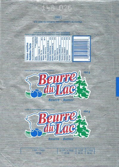Beurre du lac butter 454g Québec Canada
2012-04-01
