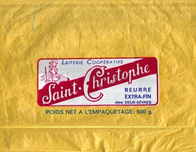 Laiterie coopérative Saint.Christophe beurre extra-fin des Deux-Sèvres 500g Poitou-Charentes France
2012-04-22
