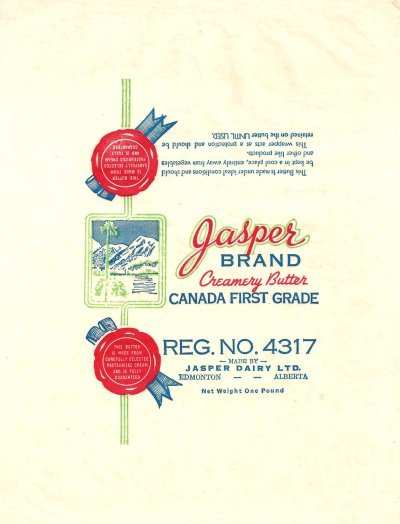 Gasper brand creamery butter Canada first grade Jasper dairy Edmonton Alberta one pound Ontario
2012-05-08