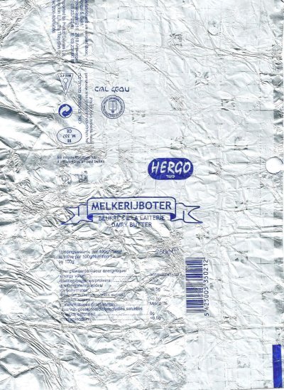 Hergo melkerijboter beurre de la laiterie dairy butter 250g BE M 337 CE Belgique
2012-07-14