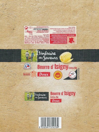 Beurre d\'Isigny itinéraire des saveurs doux extra-fin 250g FR 14.342.001 CE Normandie France
2012-07-31
